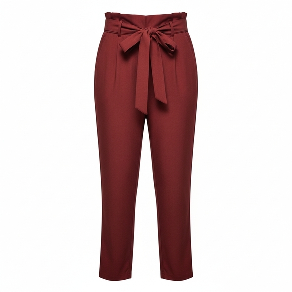 a new day Pants - A New Day Dusty Red/Pink Colored Paper Bag Style Pants -NWOT